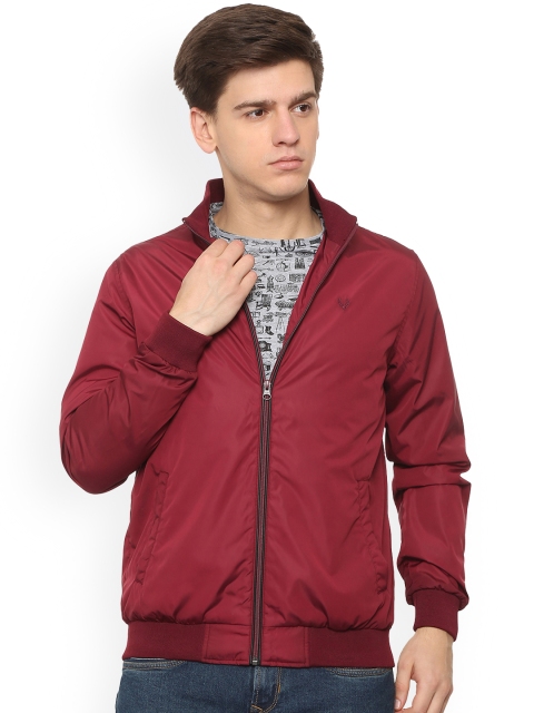 

Solly Jeans Co. Men Maroon Solid Bomber Jacket