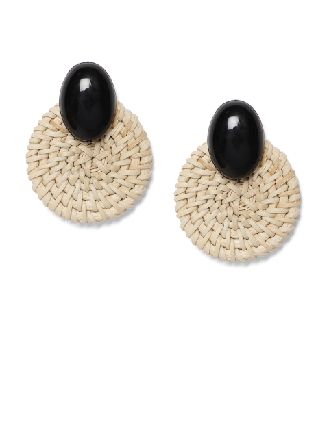 

Kazo Beige & Black Circular Drop Earrings
