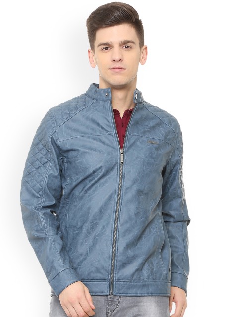 

Allen Solly Sport Men Blue Solid Biker Jacket