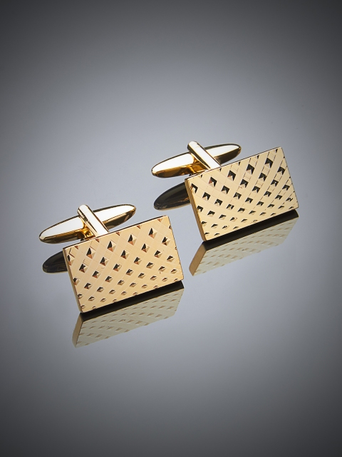 

shaze Gold-Plated Geometric Cufflinks