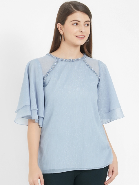 

Soie Women Blue Solid Top