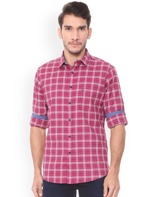 

Allen Solly Men Pink & White Regular Fit Checked Casual Shirt