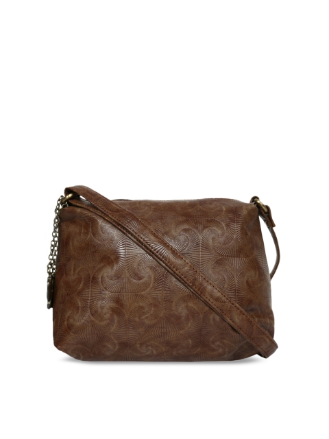 

Butterflies Brown Textured Sling Bag