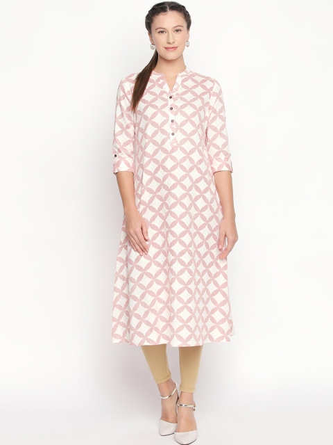 

RANGMANCH BY PANTALOONS Women Coral Printed Straight Kurta