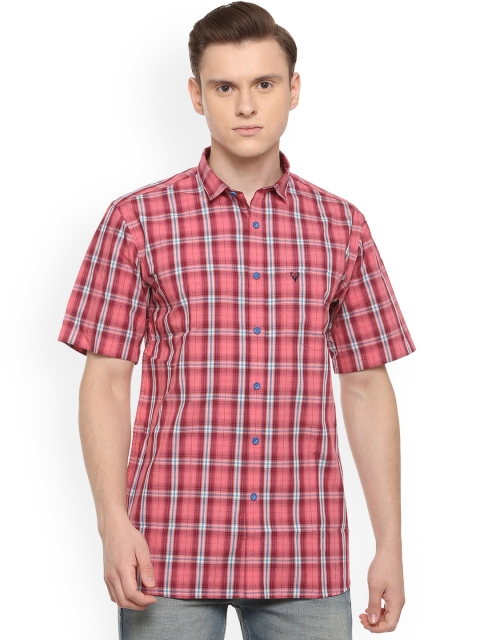 

Allen Solly Men Pink Slim Fit Checked Casual Shirt