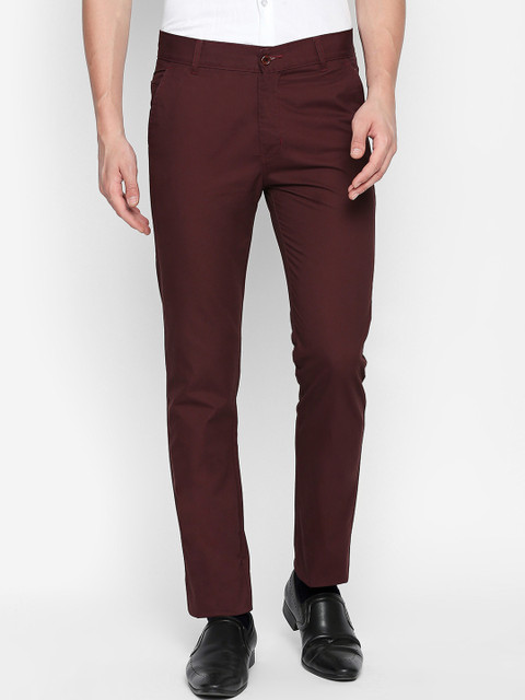 

Hancock Men Maroon Slim Fit Solid Regular Trousers