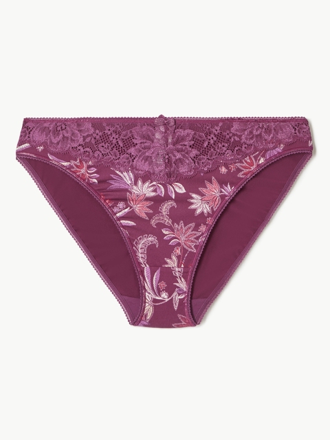 

Marks & Spencer Women Magenta Lace Bikini Briefs T616101PMAGENTA MIX