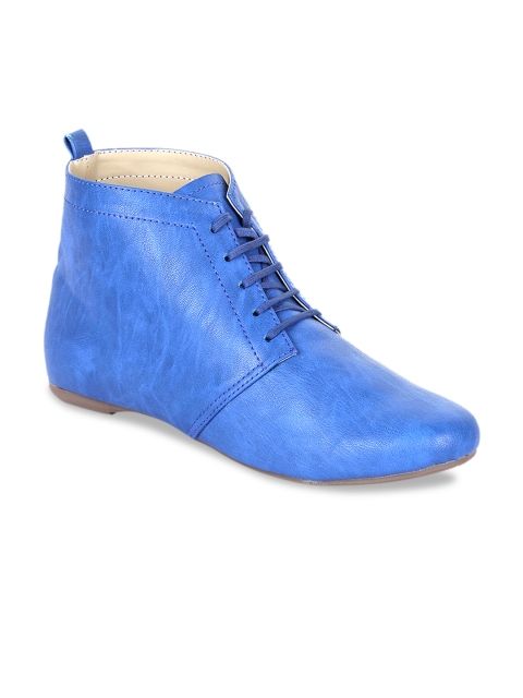 

Bruno Manetti Women Blue Solid Heeled Boots