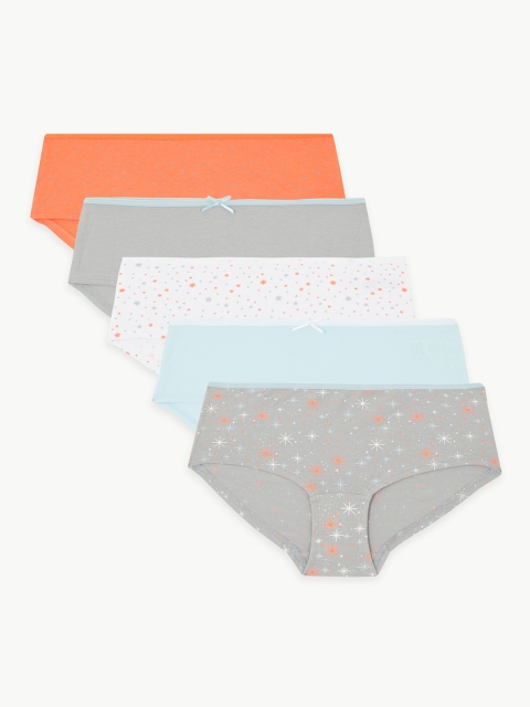 

Marks & Spencer Women Pack of 5 Printed Bikini Briefs T610382SCORAL MIX, Multi