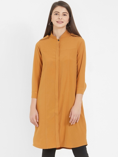 

Soie Mustard Yellow Solid Tunic