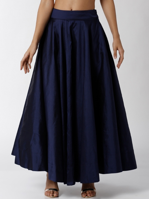 

De Moza Women Blue Solid Flared Maxi Skirt