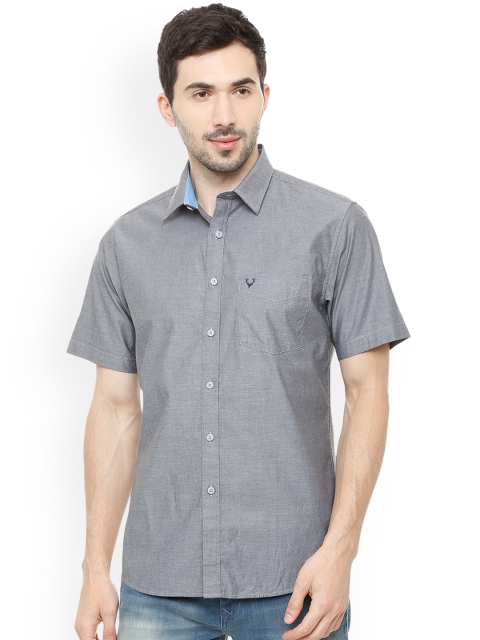 

Allen Solly Men Grey Regular Fit Self Design Casual Shirt