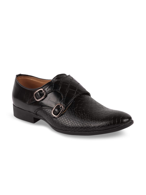 

FAUSTO Men Black Synthetic Formal Monks