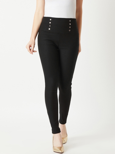 Miss Chase Women Black Solid Slim-Fit Jeggings