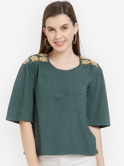 

Soie Women Green Self Design Top