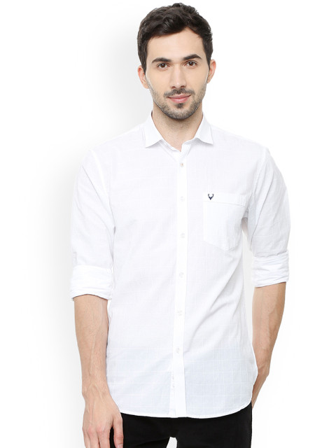 

Allen Solly Men White Regular Fit Checked Casual Shirt