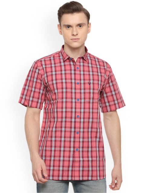 

Allen Solly Men Pink Slim Fit Checked Casual Shirt