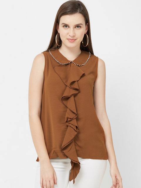 

Soie Women Brown Solid Regular Top