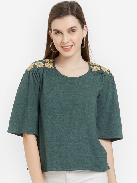 

Soie Women Green Printed Top