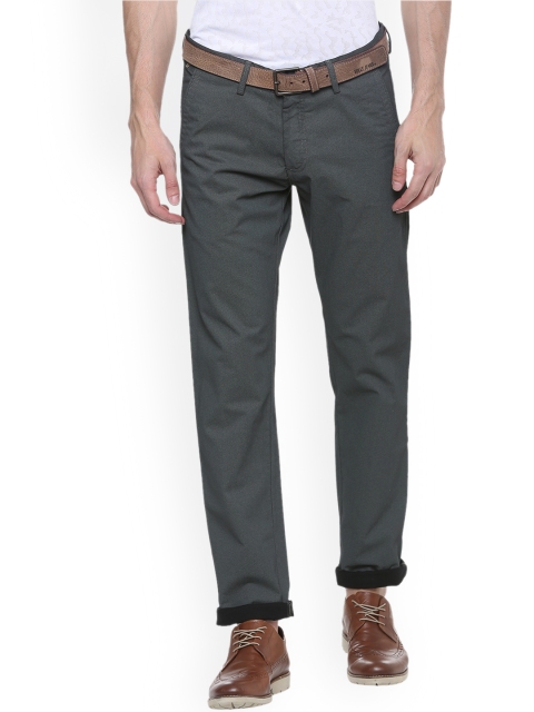 

Allen Solly Men Grey Slim Fit Solid Regular Trousers