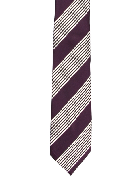 

Tossido Purple & White Striped Broad Tie