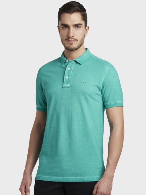 

ColorPlus Men Green Solid Polo Collar T-shirt