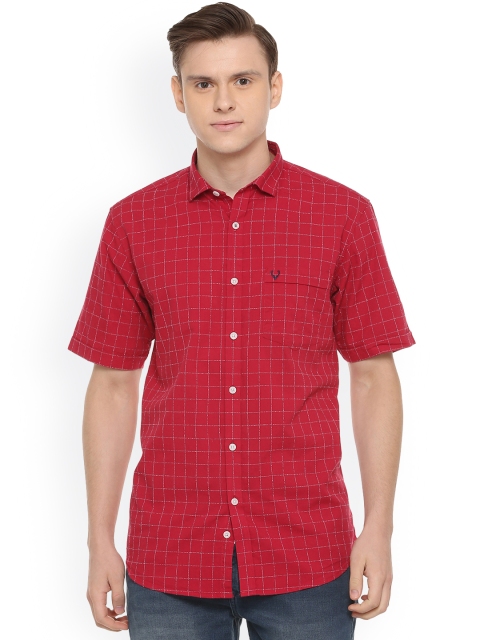 

Allen Solly Men Red Slim Fit Checked Casual Shirt