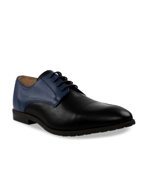 

RAPAWALK Men Blue & Black Standard Width Leather Formal Derbys