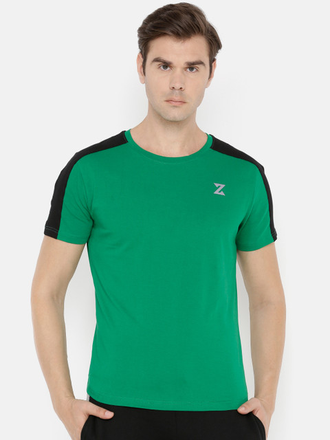

Azani Men Green Colourblocked Round Neck T-shirt