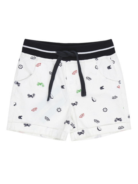 

Pantaloons Baby Boys White Printed Regular Fit Regular Shorts