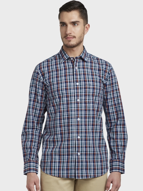 

ColorPlus Men Blue Slim Fit Checked Casual Shirt