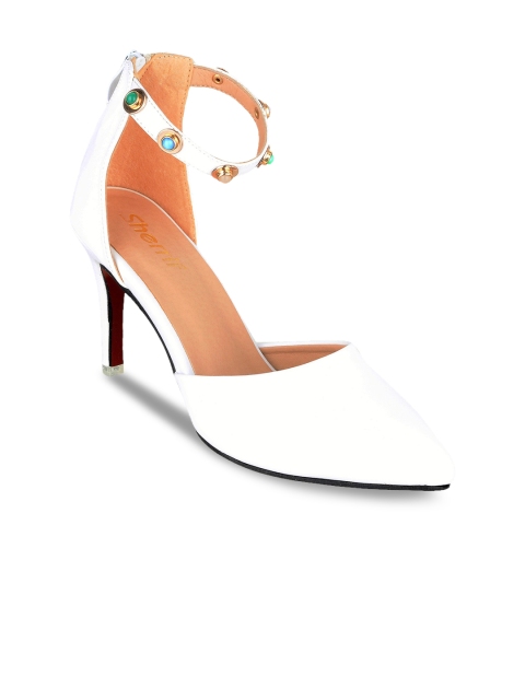 

Sherrif Shoes Women White Solid Pumps