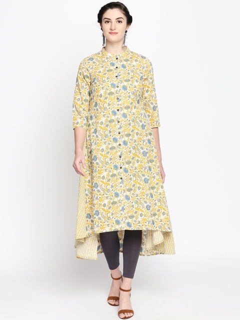 

RANGMANCH BY PANTALOONS Women Yellow Printed A-Line Kurta