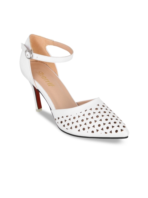

Sherrif Shoes Women White Solid Heels