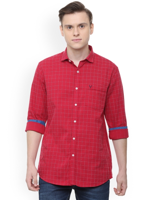 

Allen Solly Men Red Slim Fit Checked Casual Shirt