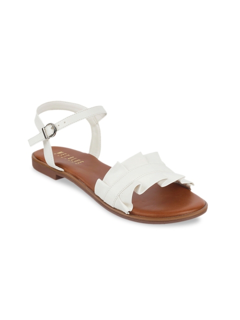 

Wet Blue Women White Solid Open Toe Flats