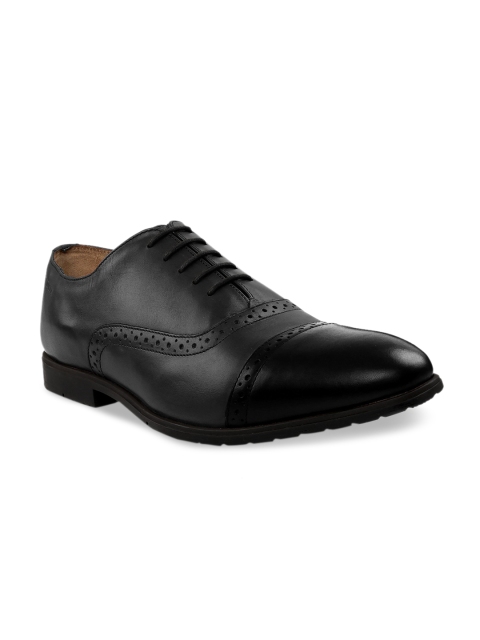 

RAPAWALK Men Black Standard Width Leather Formal Brogues