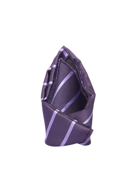 

Tossido Men Purple Striped Woven Pocket Square