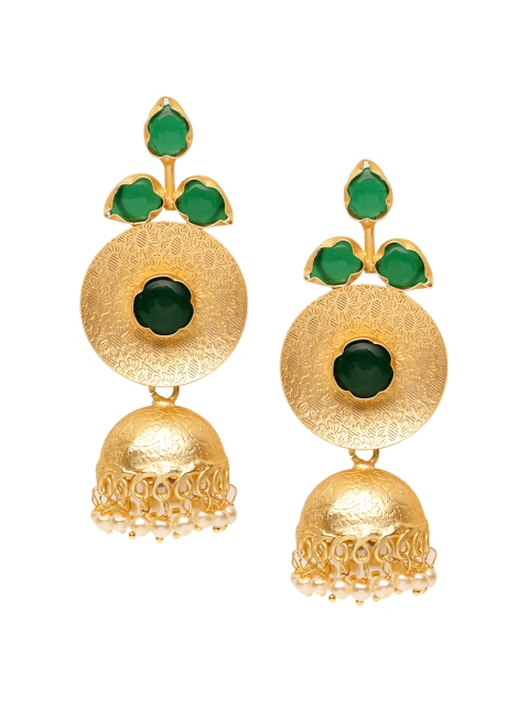 Fabstreet Gold-Plated Handcrafted Dome Shaped Jhumkas
