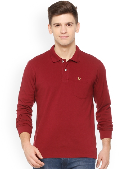 

Allen Solly Men Maroon Solid Polo Collar T-shirt