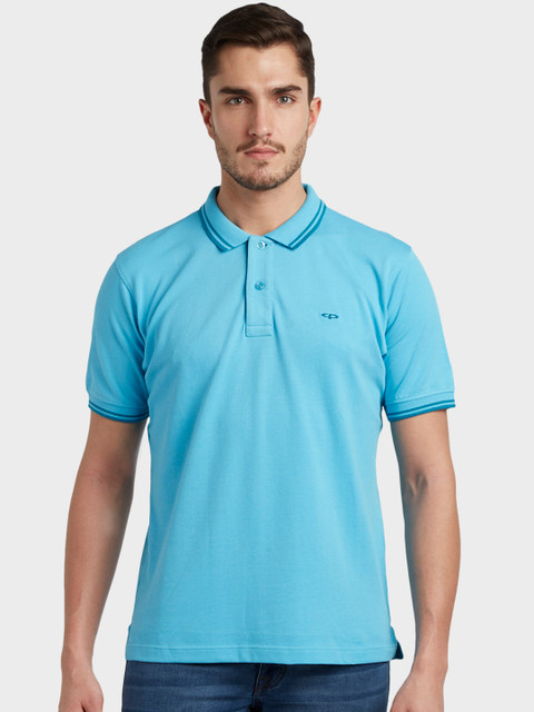 

ColorPlus Men Blue Solid Polo Collar T-shirt