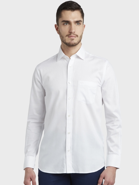 

ColorPlus Men White Slim Fit Solid Casual Shirt
