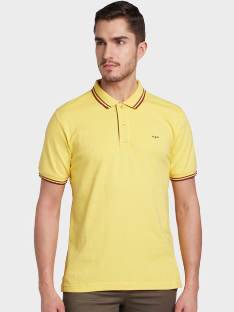 

ColorPlus Men Yellow Solid Polo Collar T-shirt