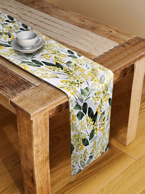 

HOUZZCODE Yellow Printed Table Runner, Multi