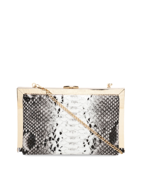 

Kazo Women White & Black Textured Clutch