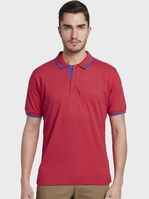 

ColorPlus Men Red Solid Polo Collar T-shirt