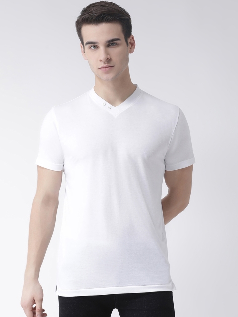 

Club York Men White Solid V-Neck T-shirt