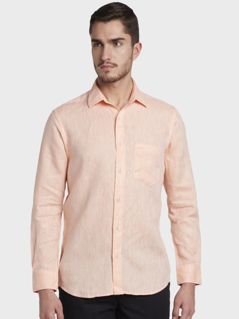 

ColorPlus Men Orange Slim Fit Self Design Casual Shirt