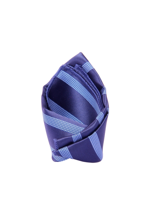 

Tossido Men Blue Striped Woven Pocket Square
