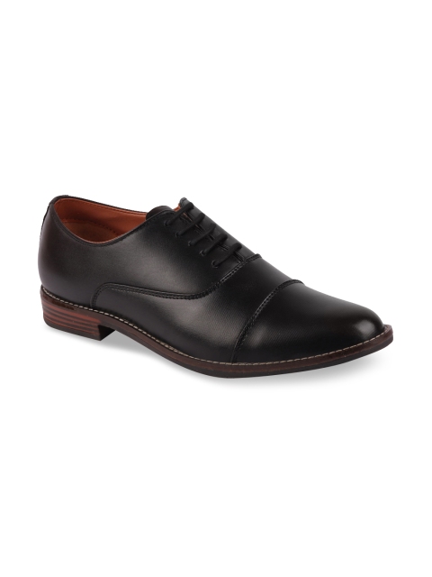 

FAUSTO Men Black Synthetic Formal Oxfords